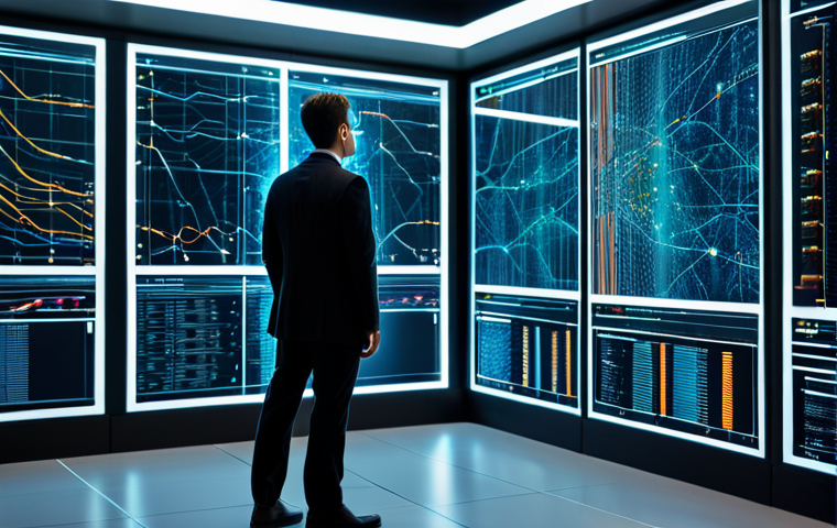 A professional data scientist, fully clothed in a modest business suit, stands in a modern, high-tech server room, observing a holographic display that visualizes complex data patterns and AI-driven insights. The environment is sleek and futuristic, featuring glowing data streams and subtle neural network patterns, emphasizing innovation and intelligent decision-making. The individual demonstrates perfect anatomy, correct proportions, and a natural pose. This scene is safe for work, appropriate content, and captured with professional photography for high quality.